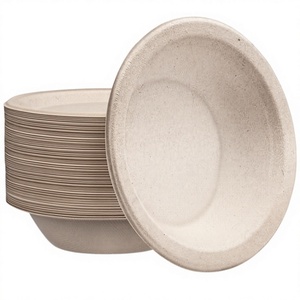 Bol à salade rond compostable de 16 oz en bagasse – Bol écologique jetable en fibre de canne à sucre pour fêtes, plats à emporter et emballages alimentaires - Product Image 3