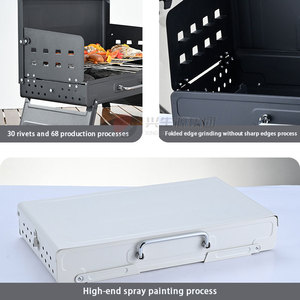 شوايات فحم قابلة للطي للتخييم في الهواء الطلق باللون الأسود - Product Image 5