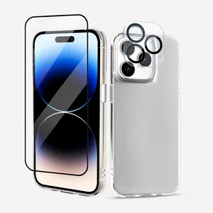 Bán Buôn 3 Trong 1 Điện Thoại Di Động Máy Ảnh Ống Kính Tempered Glass Bảo Vệ Màn Hình Điện Thoại Di Động Trường Hợp Đối Với iPhone 13 14 15 Pro Max