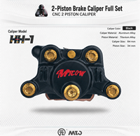 Étrier de frein de moto CNC de course, 2 pistons en alliage de titane, corps en aluminium, kit complet 34 mm