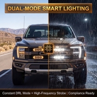 Feux de calandre LED bicolores 100 Watts 24V pour camions et SUV, éclairage auxiliaire avant, projecteurs améliorés avec DRL