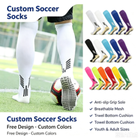 Chaussettes de sport pour hommes, longues et épaisses, de haute qualité, multicolores, antidérapantes, avec fond en tissu éponge, pour le football