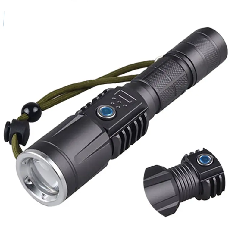 Surefire ไฟฉาย USB ชาร์จได้,ไฟฉายยุทธวิธีซูมได้ไฟฉาย Led กันน้ำ