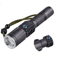 Lampe de poche USB Rechargeable à lumière Led, Zoomable, torche tactique, imperméable, torche