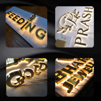 Enseigne métallique LED personnalisée pour salon de beauté, logo mural, enseignes électroniques en métal, enseigne rétroéclairée en métal miroir