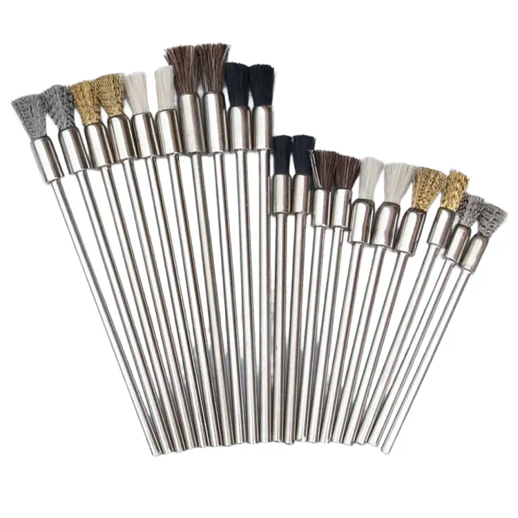 customized brush material stainless steel copper bristle horse hair wire brush with rod