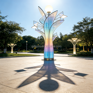 Luz LED RGB con Forma de Capullo de Flor para Monumentos Navideños (Acero Inoxidable + PC) IP65 Impermeable, Decoración Artística para Plazas de Ciudad, Iluminación de Paisajes - Product Image 1