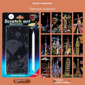 Yuelu YUELU ciudad de fama mundial paisaje nocturno DIY tablero de dibujo niños raspado alumnos raspado papel regalo juguete - Product Image 6