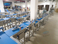 Máquina de sándwich de galletas de alimentación automática Skywin y línea de paquete de flujo tipo almohada