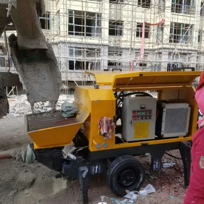 Novo preço da bomba de concreto micro cimento motor diesel reboque elétrico instalação de bomba fixa de concreto