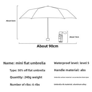 Custom Mini 6-Fold Umbrella Bag Sunshade Sun Super <b>Light</b> Small Folding Rain Bag With Zipper Six-Fold <b>Advertising</b> Umbrella - Product Image 6