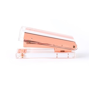 Papelería acrílica transparente Grapadora acrílica Oro Rosa Oro <span class=keywords><strong>Kawaii</strong></span> Papelería Acrílico Mesa Papelería de oficina - Product Image 2