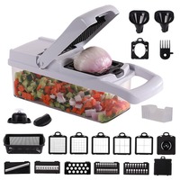 Hyri 22 In 1 Plantaardige Voedselhakmachine Multifunctionele Aardappelkomkommer Mandoline Snijmachine Met Rasp Deksels