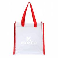 Sac fourre-tout transparent en PVC personnalisé avec logo imprimé, sac à main en plastique imperméable pour événements promotionnels