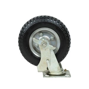 Heavy Duty Rubber Inflatable <b>Caster</b> <b>Wheels</b> 10 Inch Swivel Flat Plate Type For Cart Trolley Use - Product Image 4