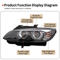Para BMW Serie 3 E92 M3 330i 335i M3, Actualización de Faros Delanteros LED DRL con Intermitentes Integrados, Estilo Ojo de Ángel, Plug and Play