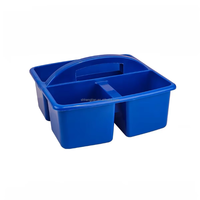 Panier de rangement en plastique rectangulaire coloré à 3 compartiments avec poignée, idéal pour les jouets et les outils de nettoyage, fabriqué sur mesure
