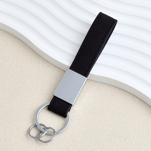 Individuell Gestalteter Logo-Marken-Geschäfts-Vintage-Wildleder-Schlüsselanhänger PU-Leder-Schlüsselanhänger für Männer mit Metall-Karabiner - Product Image 4