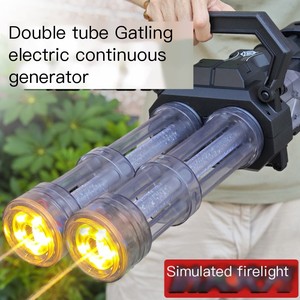 Pistolet à Eau Mitrailleuse Gatling à Double Canon avec Sac à Dos, Lumière et Fonction de Jet Rotatif Effet Glace pour Enfants - Product Image 2