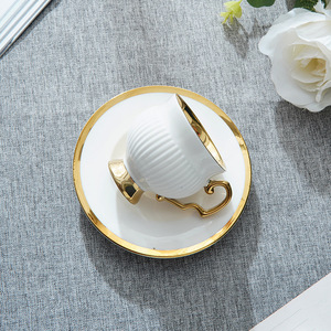 ชุดกาแฟเซรามิกเคลือบทอง 6 ถ้วย พร้อมจานรอง สไตล์ตะวันออกกลาง เหมาะสำหรับคาเฟ่ น้ำชาช่วงบ่าย ของขวัญ กาแฟแบบอาหรับ - Product Image 2