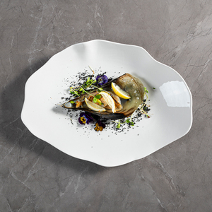 Platos Modern Japan Fine Dining Piatti Ristorante <span class=keywords><strong>Gourmet</strong></span> <span class=keywords><strong>Assiette</strong></span> à dîner en céramique <span class=keywords><strong>Assiette</strong></span> ovale <span class=keywords><strong>blanche</strong></span> en porcelaine Assiettes de restaurant - Product Image 4