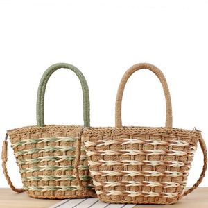 Bolso Tote Bandolera de Gran Capacidad al por Mayor, Bolso de Paja Tejida para Vacaciones, Bolso de Mano para Mujer - Product Image 1