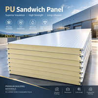 Panneau de plafond isolé pour chambre froide 75-150 mm, panneau sandwich en mousse PU pour toit d'entrepôt frigorifique