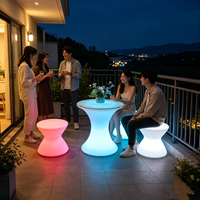 Ensemble de tables de bar LED étanches certifiées CE LVD, tables de cocktail lumineuses RGB pour les fêtes sur la plage, les mariages, les événements, la location |   Usine