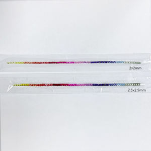 Batu Permata Multi Warna Korundum Sintetis untuk Pembuatan Gelang Tennis SQ Princess 2mm 3mm Batu untuk Anting Manik-Manik Grosir Lot - Product Image 2