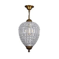 Lustre Classique Américain Vintage en Cristal K9, Style Rétro Français Créatif, en Fer Doré, avec Télécommande LED, Éclairage en Forme de Montgolfière
