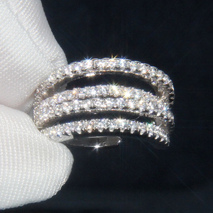 Orecchini a clip a doppio strato per donna, con doppia fila di strass, gioielli alla moda per tutti i giorni - Product Image 1