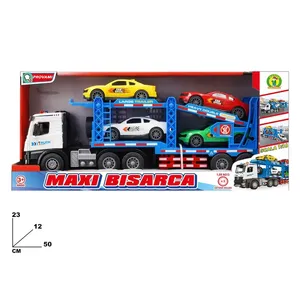 Camión Portacoches Maxi Bisarca Escala 1:16 con 4 Autos, Juguete a Batería para Niños - Product Image 1