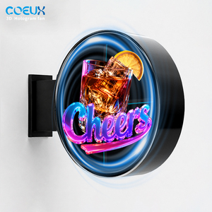 Boîte à lumière <span class=keywords><strong>LED</strong></span> rectangulaire en aluminium de 42 cm, double face, suspendue, commande par application, 5000 lumens, résistante aux intempéries, enseigne publicitaire extérieure 3D - Product Image 1