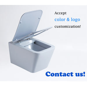 WC mural sans bride en porcelaine colorée gris mat <span class=keywords><strong>PATE</strong></span> B2351MH, WC carré gris personnalisé avec réservoir d'eau dissimulé - Product Image 4