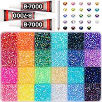 Kit de strass en acrylique à dos plat peints, avec stylo applicateur de colle, pincettes et raclette pour le nail art, la décoration de coques de téléphone et de vêtements
