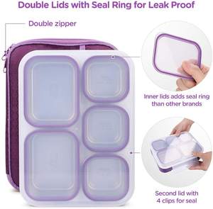 Trẻ mới biết đi trẻ em người lớn thực phẩm ăn nhẹ trường ăn trưa container 5-ngăn thép không gỉ Bento Hộp Ăn Trưa leakproof trẻ em - Product Image 3