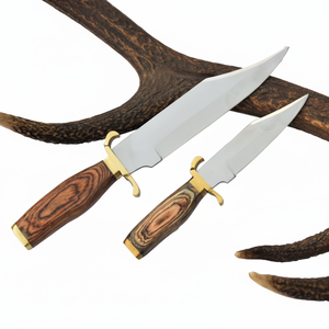 Cuchillo de caza plegable para acampar al aire libre de acero inoxidable de alta dureza mango de madera hecho a mano personalizado al por mayor compatible con OEM - Product Image 1