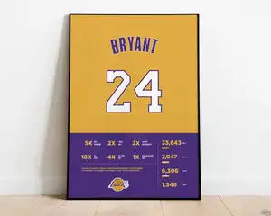 Bryant No. 24 Poster yağlıboya tuval basketbol duvar sanatı yatak odası spor resim Fan sanat ev dekor için