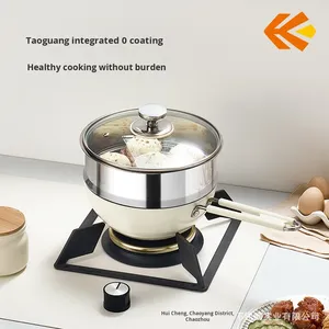 <strong>Small</strong> 16cm Metal Stock <strong>Pot</strong> 316 Three-Layer Steel 2mm Thick Soup Baby Milk Food Supplements Instant Noodles Stir-Fry <strong>Lid</strong> Grid - Product Image 5