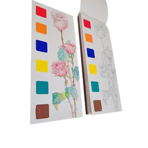 Китайские поставщики, индивидуальный дизайн, акварельная краска, карман для книг «сделай сам», дешевые акварельные раскраски