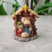 Vente en gros de nativité de Noël Figurines de berceau de Noël créatives Ornements de crèche de Nativité Cadeaux de fête Produit transfrontalier
