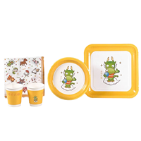 Assiette jetable de 9 pouces, gobelet en papier de 7 oz, ensemble de vaisselle de la série du zodiaque chinois, dragon, serpent, cheval, mouton, fête des enfants, logo personnalisé