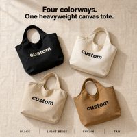 Tas Tote Wanita dalam Empat Pilihan Warna, Kanvas Ramah Lingkungan untuk Toko, Studio, dan Pesanan Hadiah Grosir untuk Pembeli Merek