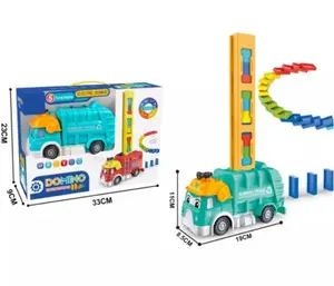 Story - telling puzzle domino sanitation car building blocks automatically put electricity little train toys children's gift
