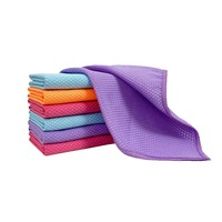 Chiffon de nettoyage en microfibre à motif diamanté, très vendu, sans traces, pour le nettoyage des fenêtres en verre, des miroirs, des surfaces en acier inoxydable