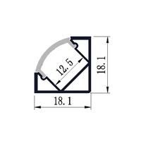 Profilé d'angle en aluminium anodisé série 6000, 18x18mm, pour bande LED