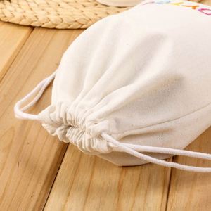 Custom Printed 100% Organic Cotton <b>Canvas</b> Pouch Eco-Friendly Washable Plain Solid Blank Cotton Drawstring Bags With Logo - Product Image 4