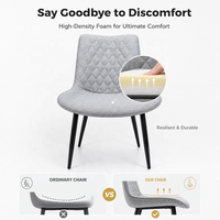 Chaise de salle à manger à dossier cuillère en tissu rembourré, en stock, avec un grand stock pour les acheteurs en gros