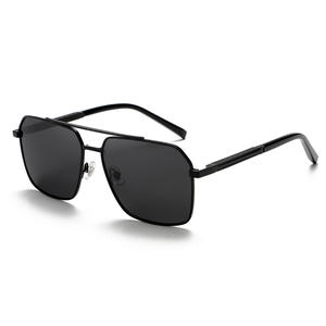 Nuevas Gafas de Sol Polarizadas para Hombre, Metálicas, con Doble Puente, Montura Grande, Protección UV400, para Conducir y Pescar, Lentes Negras TAC - Product Image 1
