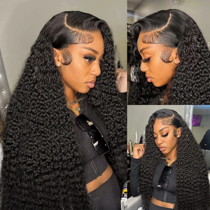 Pelucas de cabello humano natural barato para mujeres negras, peluca con malla frontal de cabello indio con ondas de agua, peluca frontal de encaje completo transparente HD 13X4 - Product Image 2